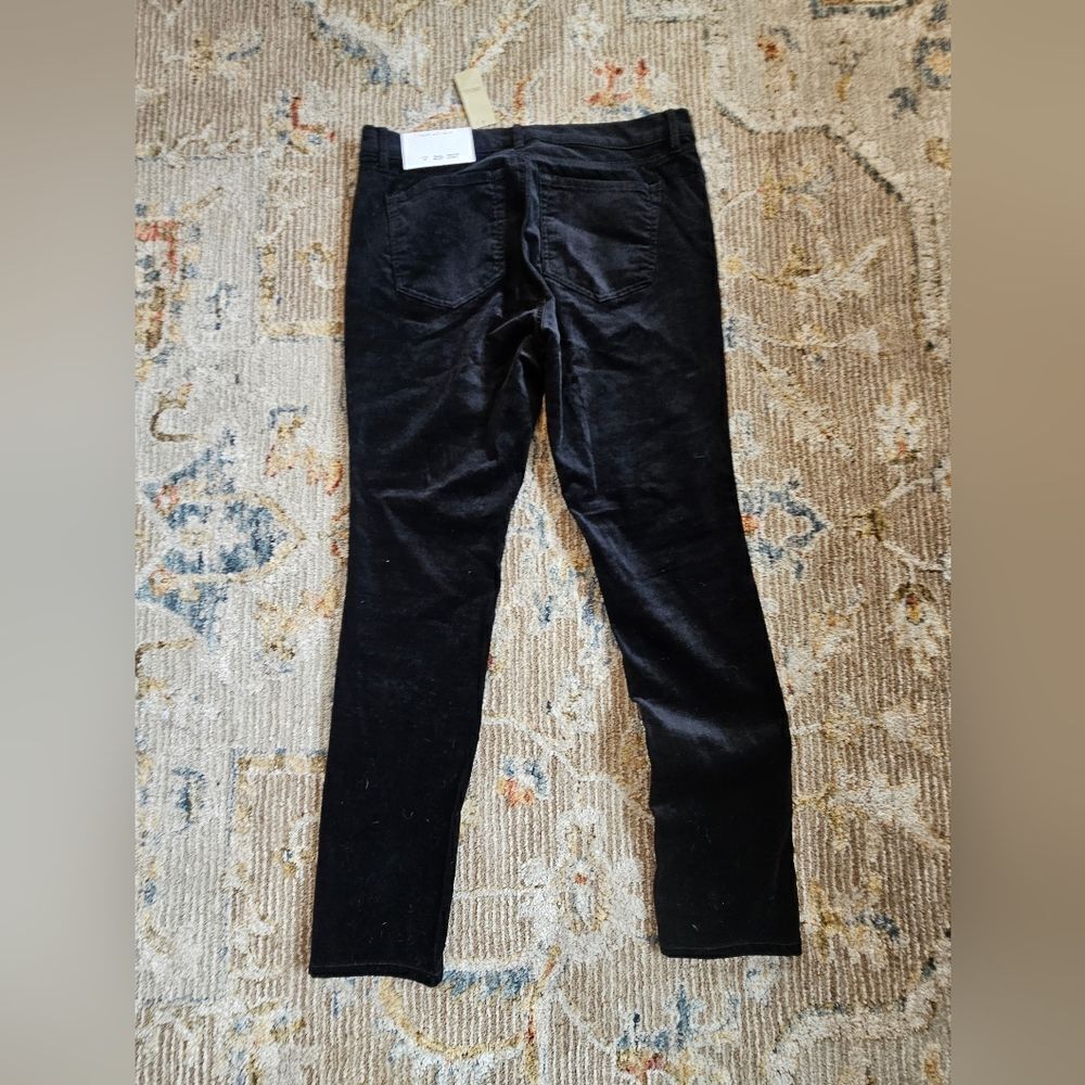 NWT LOFT Black Velvet Pants sz 8 petite modern skinny with 27" inseam